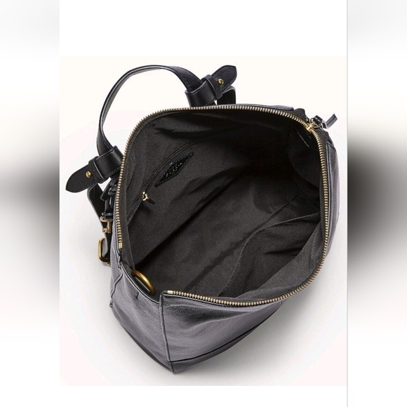 NWT Fossil Elina Large Convertible Backpack Black Leather SHB2976001 NWT $330 FS - Picture 2 of 3